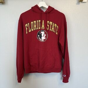 Florida State Seminoles Hoodie Mens Medium Red Champion NCAA Sweatshirt